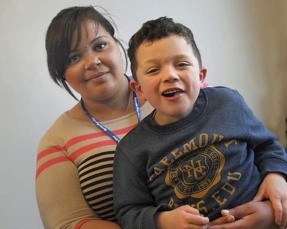 NORM JOHNSTON / WATERTOWN DAILY TIMES Chelsea A. Ruiz, 25, of Fort Drum, and her 5-year-old son, Connor C. Ruiz.