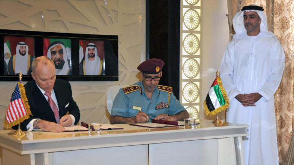 Police Commissioner Raymond W. Kelly in Abu Dhabi, United Arab Emirates November 14 signed a Memorandum of Understanding establishing an information-sharing and law enforcement training partnership with the Abu Dhabi Police Department, November 14, 2013.