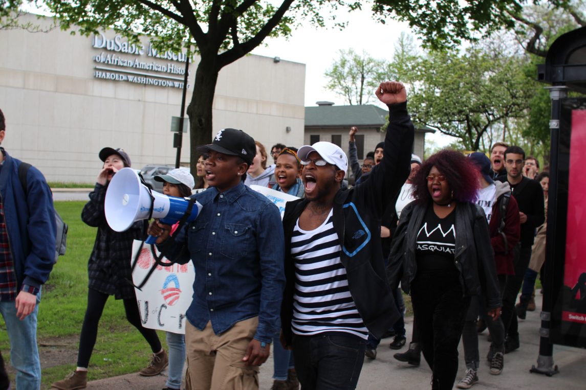 Trauma Center Protesters March From Proposed Obama Library Site