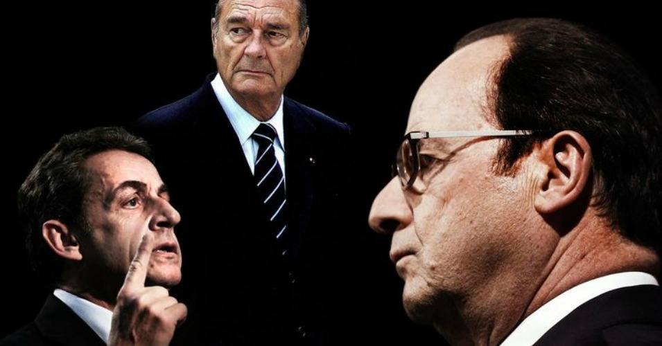 French Presidents Francois Hollande (2012–present), Nicolas Sarkozy (2007–2012), and Jacques Chirac (1995–2007),