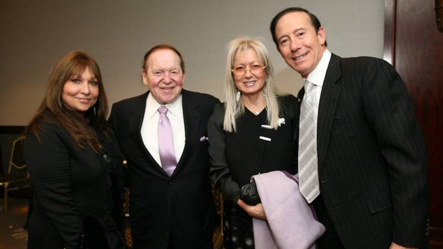 Pro-Israel philanthropist Adam Milstein (far right) with Sheldon and Miriam Adelson and Milstein’s wife, Gila. (Photo: Facebook/Adam Milstein)