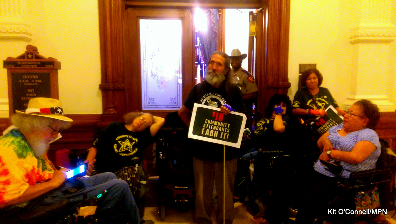 A group of ADAPT of Texas activists from Dallas