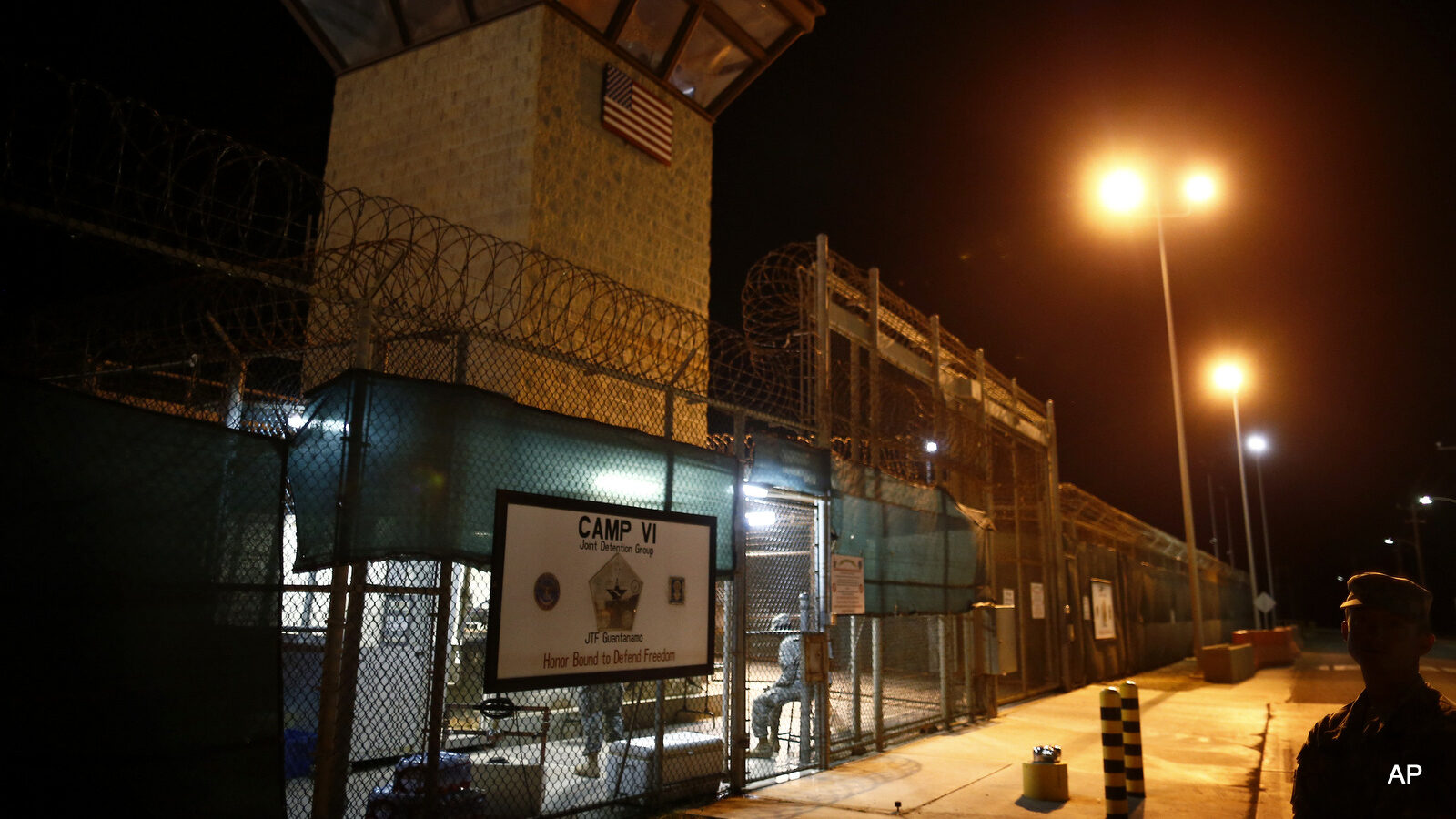 The entrance to Camp VI detention facility at Guantanamo Bay