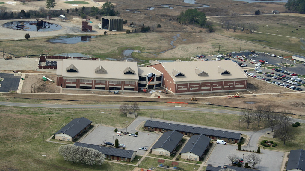 The Air Force’s Distributed Common Ground Station (DCGS) is a 120,000 square foot facility being built by the U.S. Army Corps of Engineers Norfolk District and their contractors. The building will serve as a collection and processing point for intelligence and imagery to be used by units all around the world.