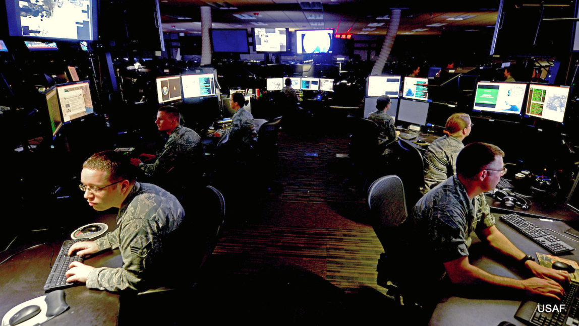 Military personnel in Air Force Distributed Common Ground System.