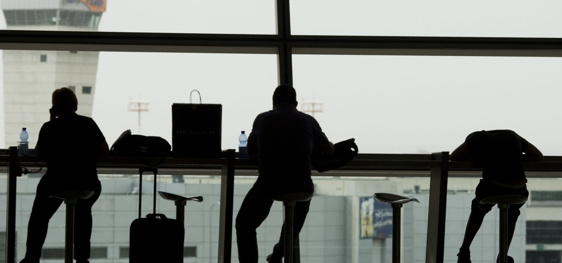 Stranded passengers wait in Ben Gurion airport near Tel Aviv, Israel. (AP Photo)