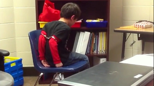 This third grader was shackled and crying out in pain for 15 minutes. He was restrained because of behavior related to attention deficit hyperactivity disorder (ADHD) and a history of trauma. A member of the school's staff videotaped the incident.