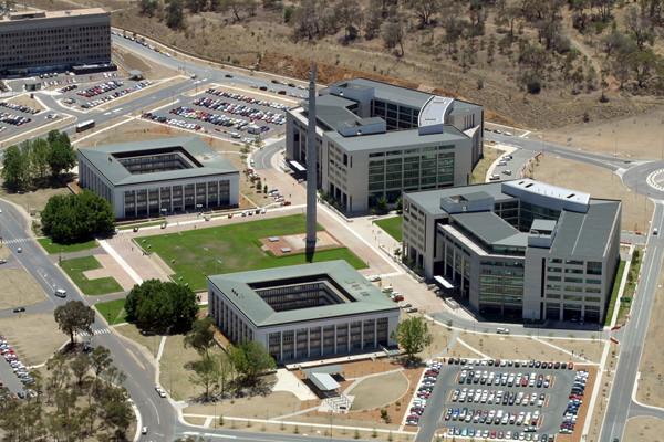 Aerial view of the Australian-American Memorial at Department of Defence, Russell Offices, Canberra.