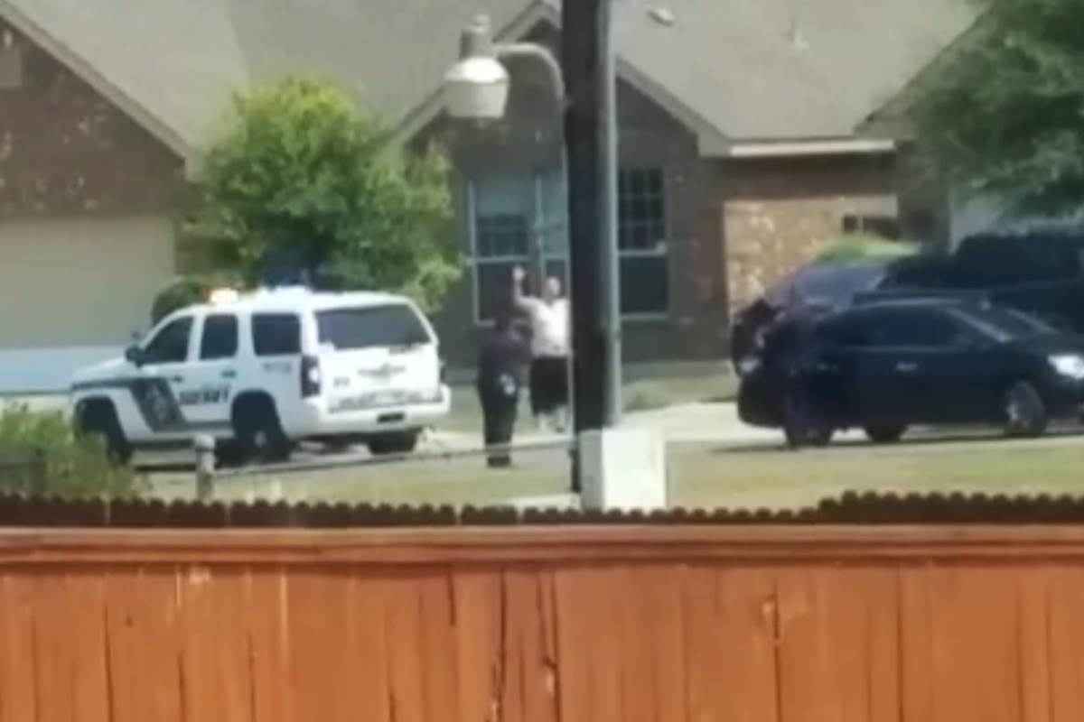 A screenshot from video of the Gilbert Flores shooting.