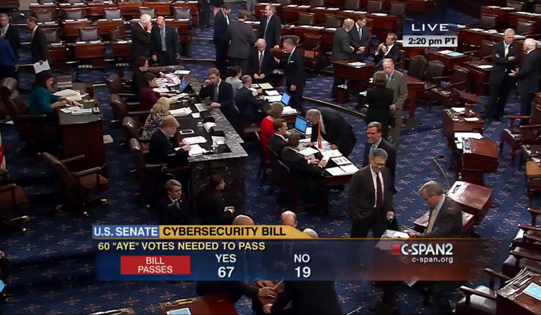 The senator votes on one of the most controversial draft laws in the 115th Congress (Image: C-SPAN live stream)