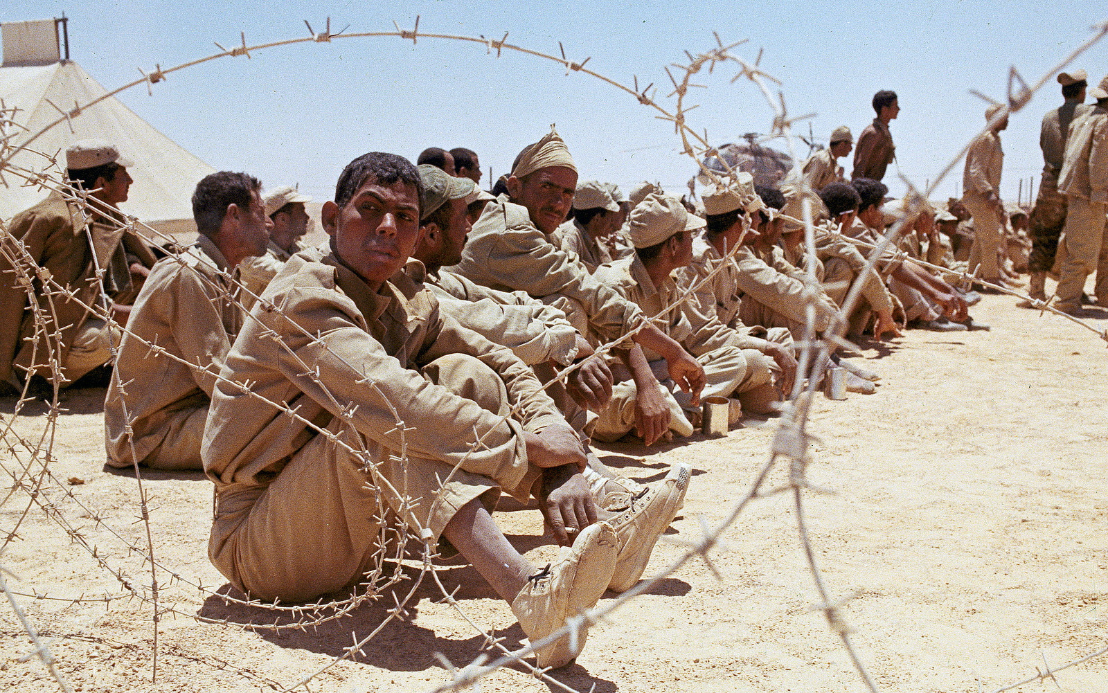 Arab prisoners are shown captured during the Arab-Israeli Six Day War in June 1967. Exact date and location unknown. (AP Photo)