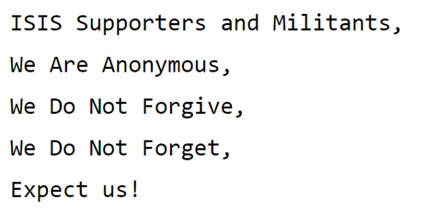 The message at the head of the list served as a warning (Picture: Pastebin / Anonymous)