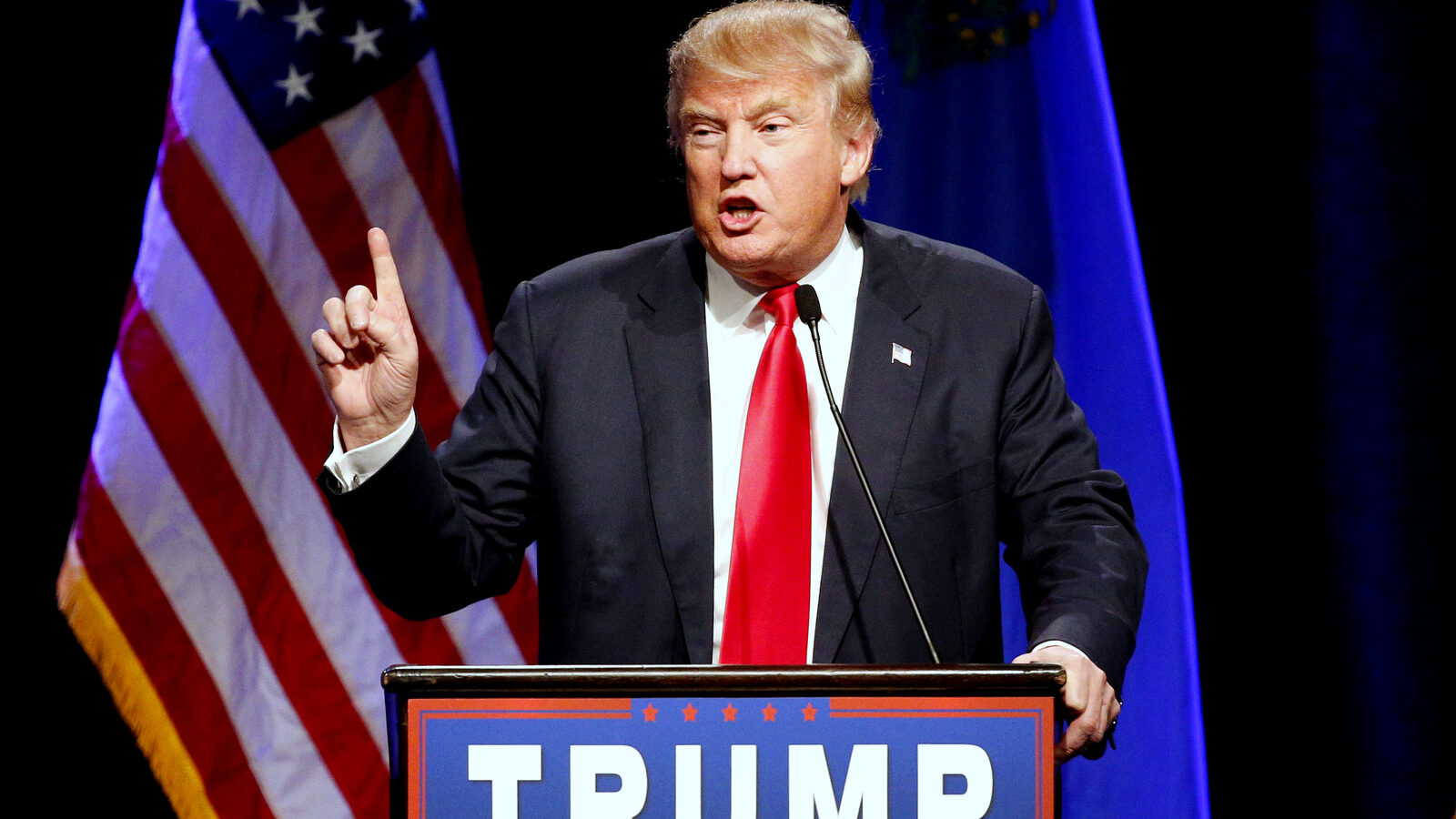 Republican presidential candidate Donald Trump speaks at a rally Monday, Dec. 14, 2015, in Las Vegas. (AP Photo/John Locher)