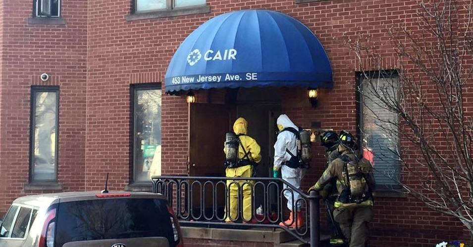 According to news reports, an unknown number of people who came into contact with the substance were quarantined inside the building. (Photo: CAIR/Facebook)