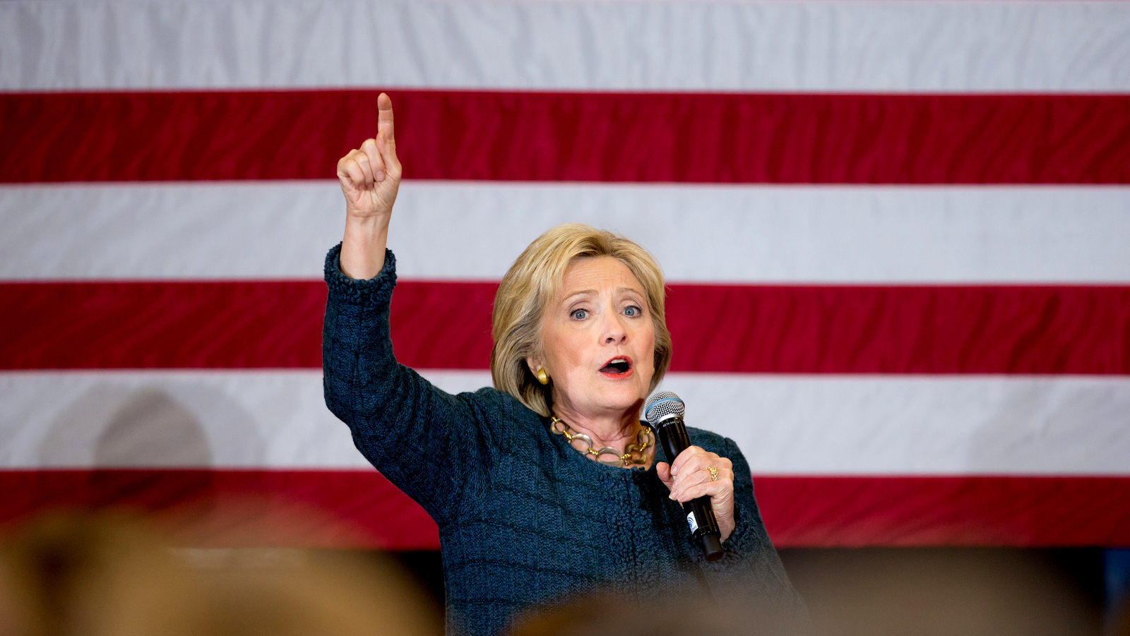 Democratic presidential candidate Hillary Clinton speaks at a rally at BR Miller Middle School in Marshalltown, Iowa, Tuesday, Jan. 26, 2016. (AP Photo/Andrew Harnik)