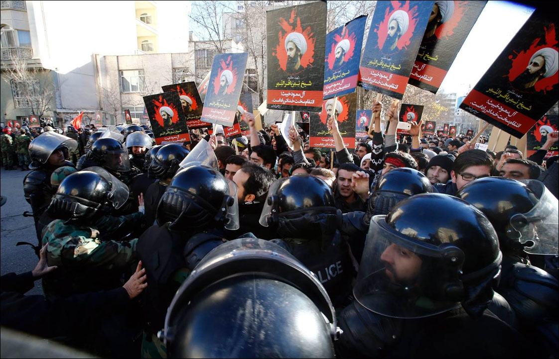 One of the hundreds of protests that broke out worldwide against the execution in Saudi Arabia of Sheikh Nimr al-Nimr (Abedin Taherkenareh, EPA)