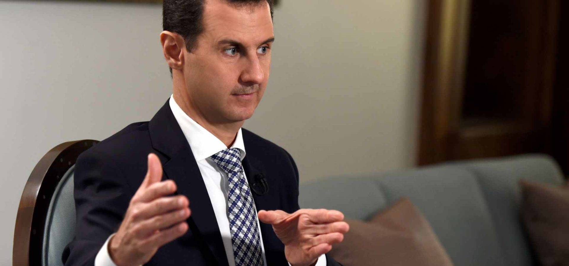 Bashar al-Assad during the interview in Damascus on Saturday. SYRIAN PRESIDENT’S OFFICE