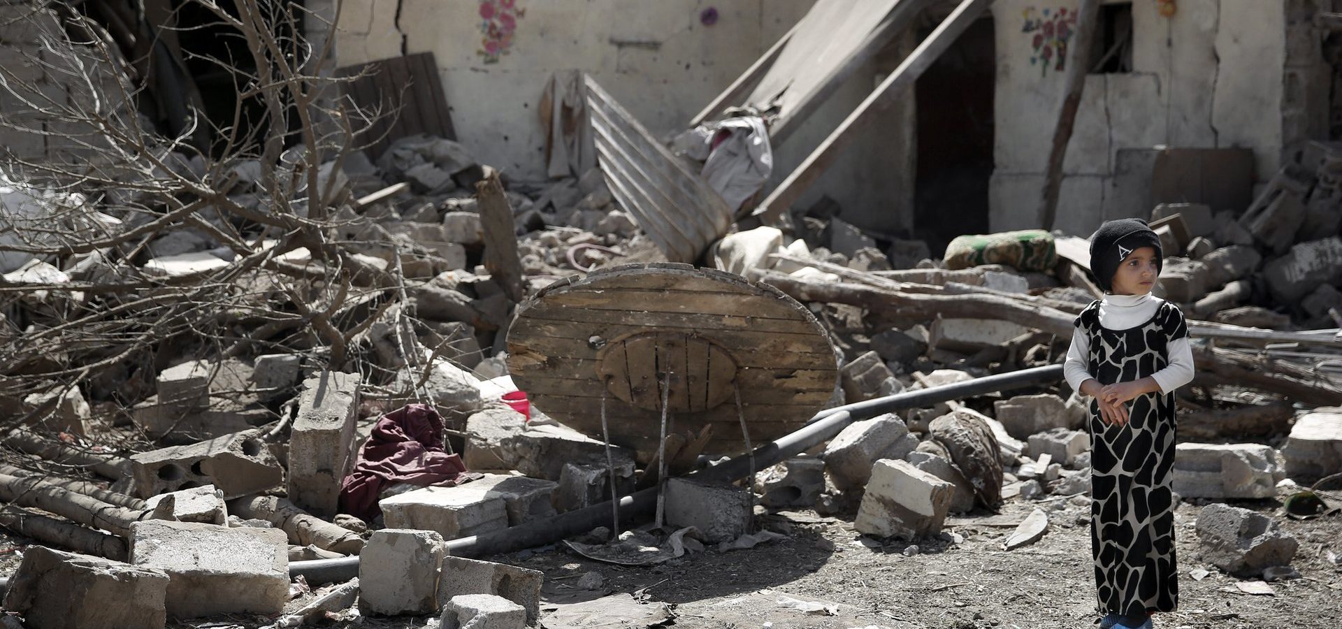 The remains of a house destroyed by a Saudi-led airstrike in Yemen’s capital on Thursday. Photograph: Hani Mohammed/AP