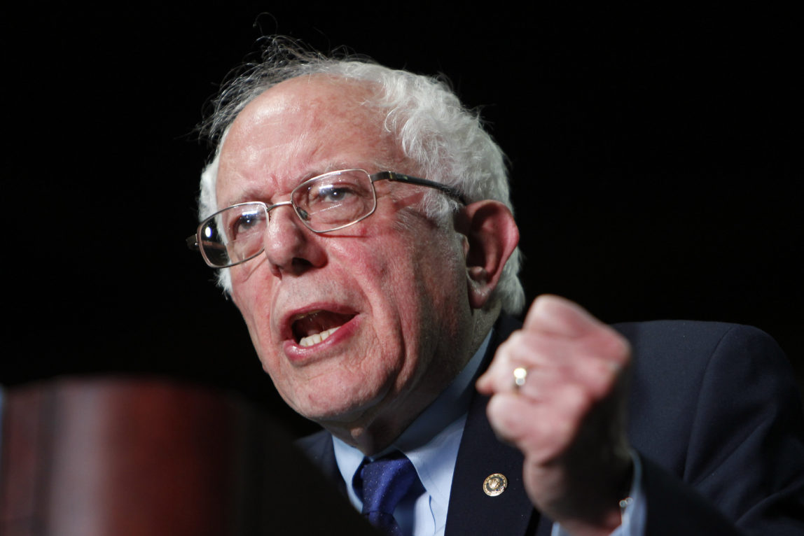 Democratic presidential candidate, Sen. Bernie Sanders, I-Vt., speaks at a campaign rally at the Phoenix Convention Center in Phoenix, Tuesday, March 15, 2016. (AP Photo/Ricardo Arduengo)