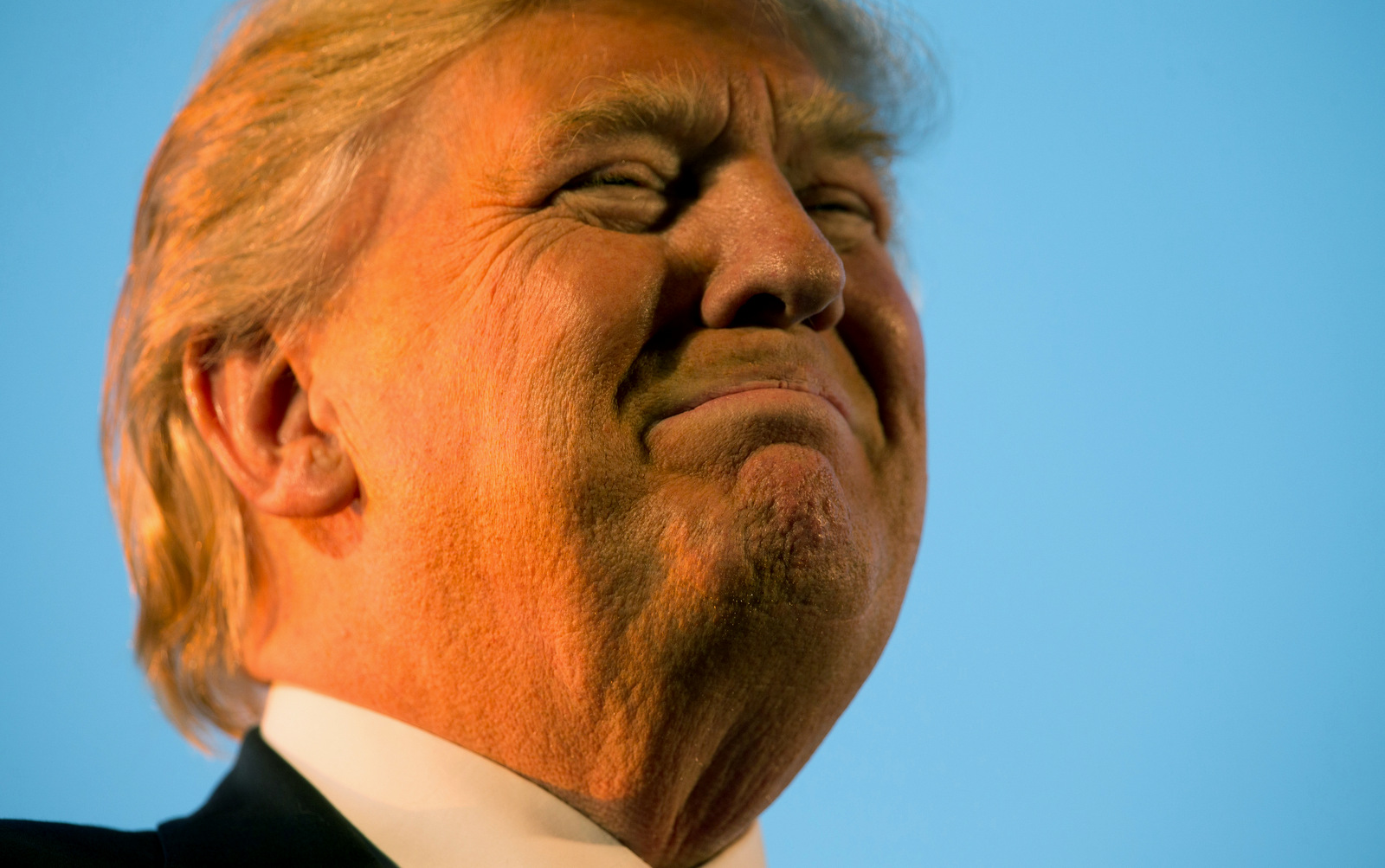 Republican presidential candidate Donald Trump pauses during while speaking at a rally in Millington, Tenn. Tough talk about torture is a guaranteed applause line for Donald Trump on the GOP presidential stump. Trump has repeatedly advocated waterboarding, an enhanced interrogation technique that simulates the feeling of drowning. (AP/Andrew Harnik)