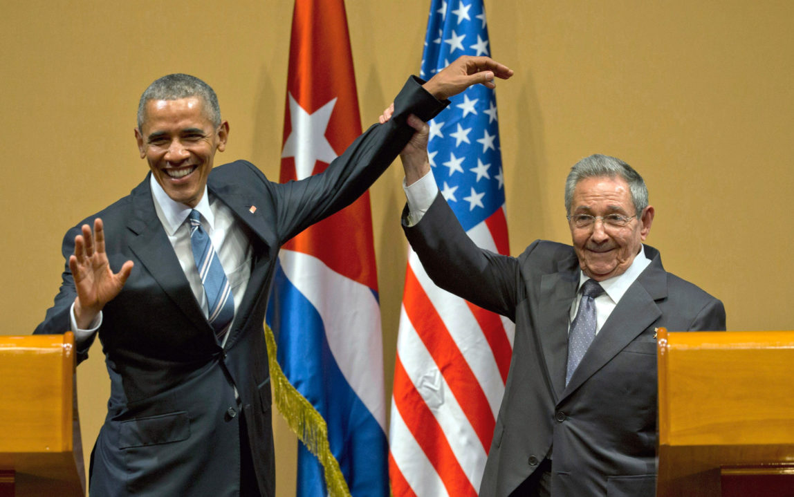 Barack Obama and Raúl Castro. (AP Photo)
