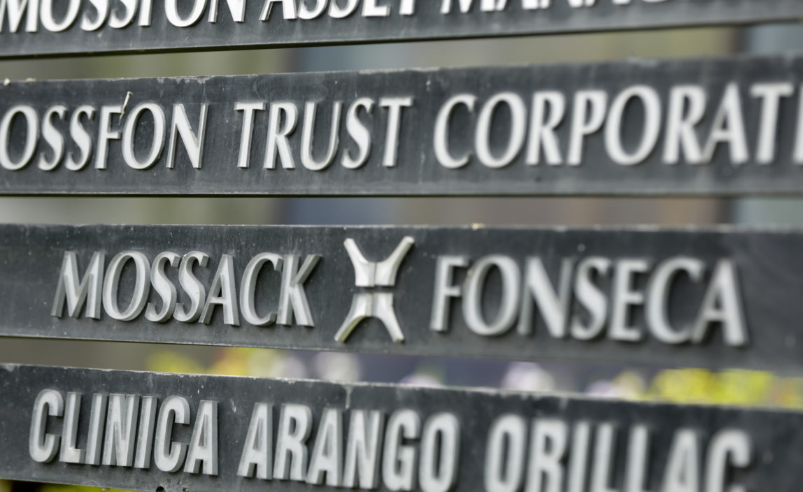 A marquee of the Arango Orillac Building lists the Mossack Fonseca law firm, in Panama City, Monday, April 4, 2016. Panama's president says his government will cooperate "vigorously" with any judicial investigation arising from the leak of a vast trove of information on the offshore financial dealings of the world's rich and famous. An international coalition of media outlets Sunday published investigations it said stemmed from the leak of 115 million records kept by the Panama-based law firm Mossack Fonseca on behalf of clients. (AP Photo/Arnulfo Franco)