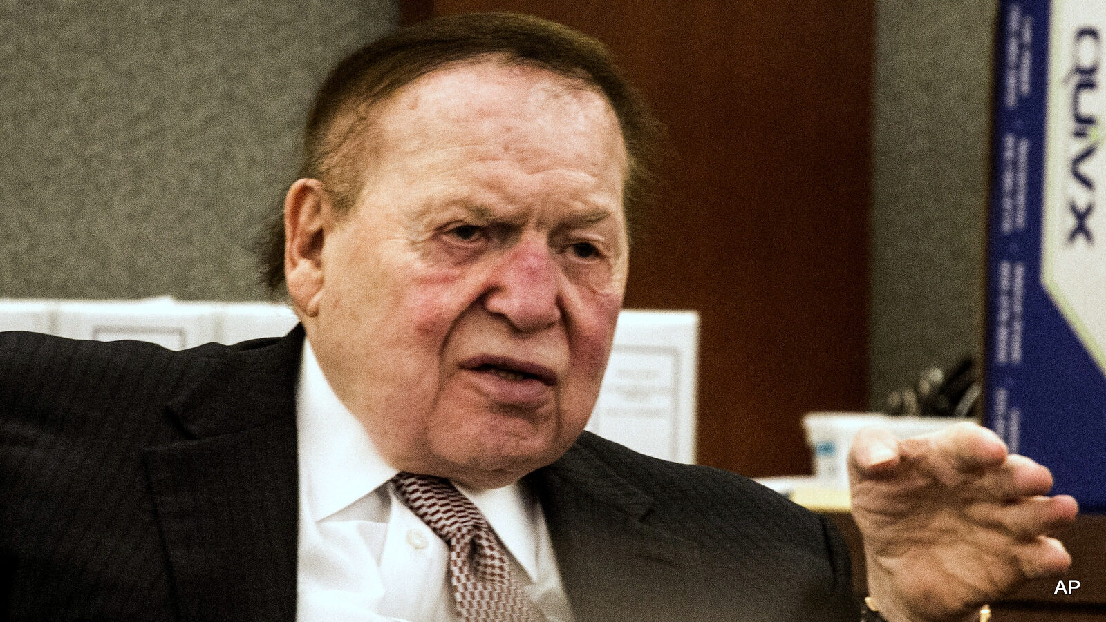 Las Vegas Sands Corp. Chairman and CEO Sheldon Adelson testifies at Clark County Justice Center on Tuesday, April 28, 2015, in Las Vegas.