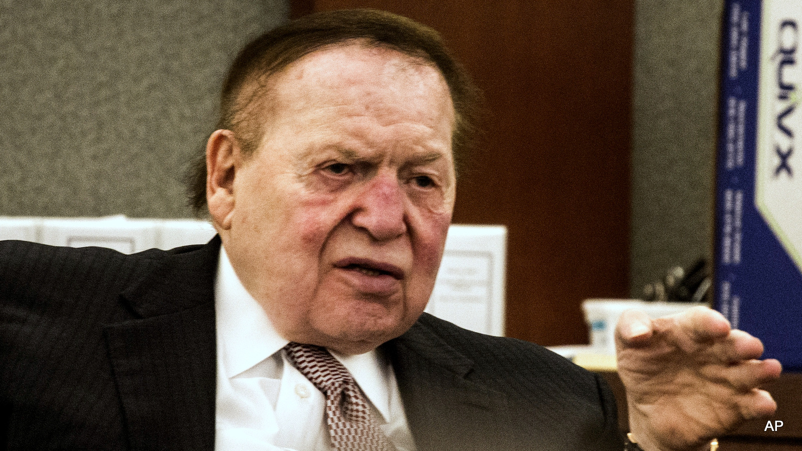 Las Vegas Sands Corp. Chairman and CEO Sheldon Adelson testifies at Clark County Justice Center on Tuesday, April 28, 2015, in Las Vegas. 