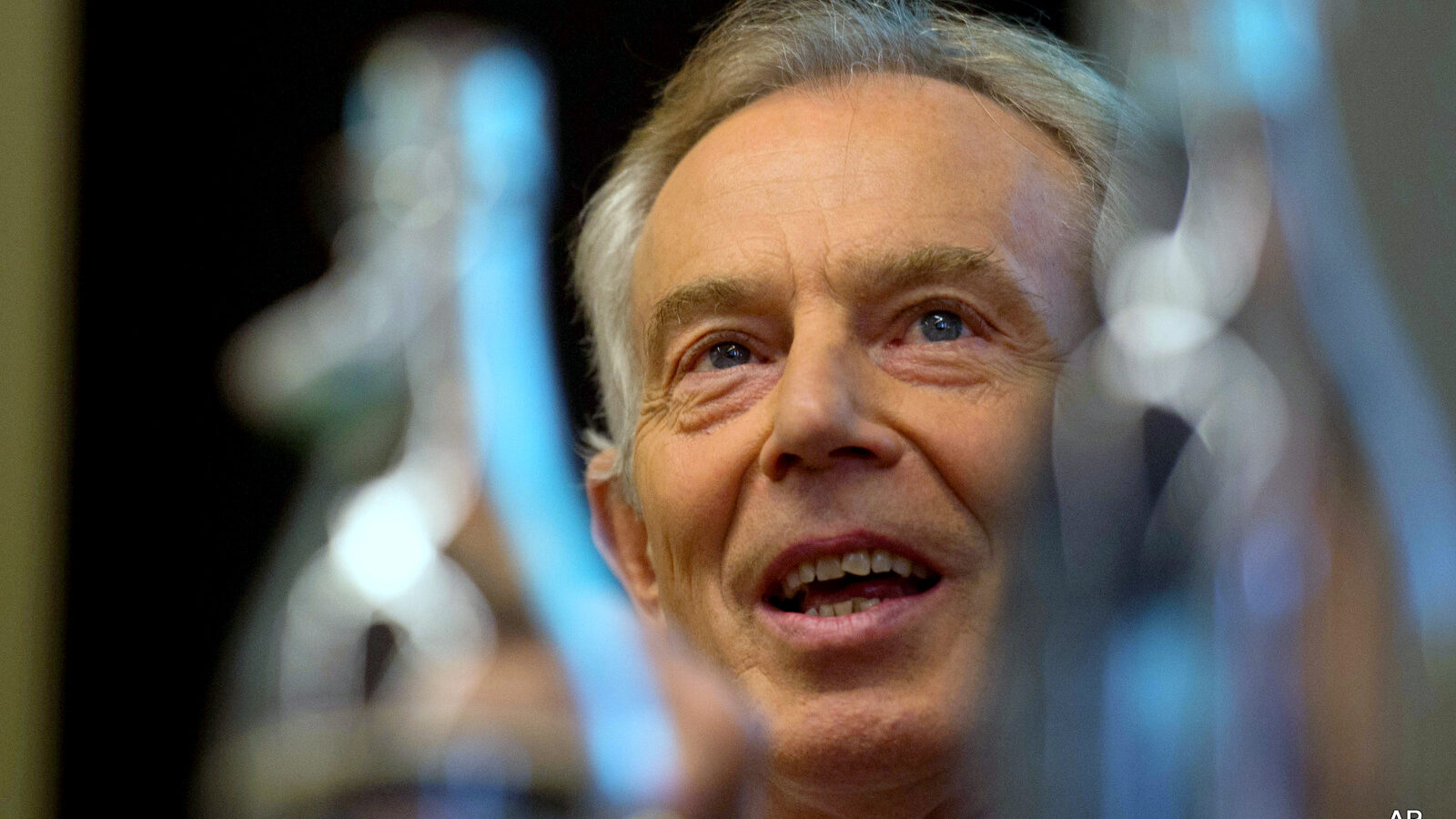 Former British Prime Minister Tony Blair takes part in a discussion on Britain in the World, in London, Tuesday May 24, 2016, where he acknowledged the invading nations had underestimated the "forces of destabilization" that would emerge in Iraq after the toppling of dictator Saddam Hussein. Blair said Tuesday that the Islamic State group forces will be defeated only with a ground war involving Western troops.