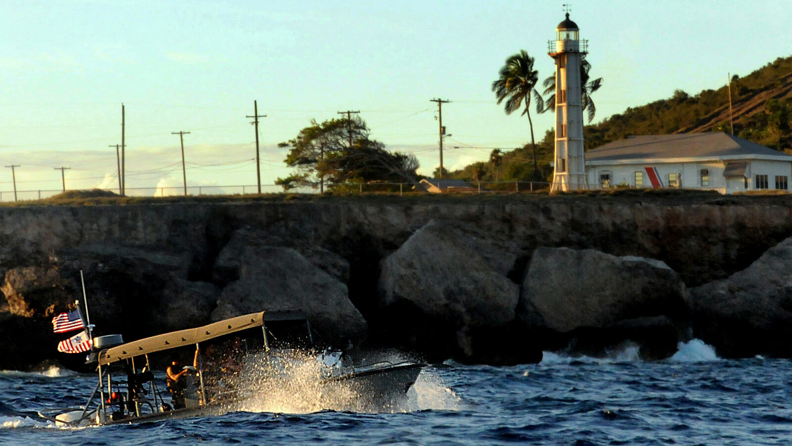 A U.S. Coast Guard vessel patrols Guantanamo Bay,.