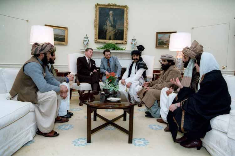 President Reagan meets with Mujahideen leaders, 1980s