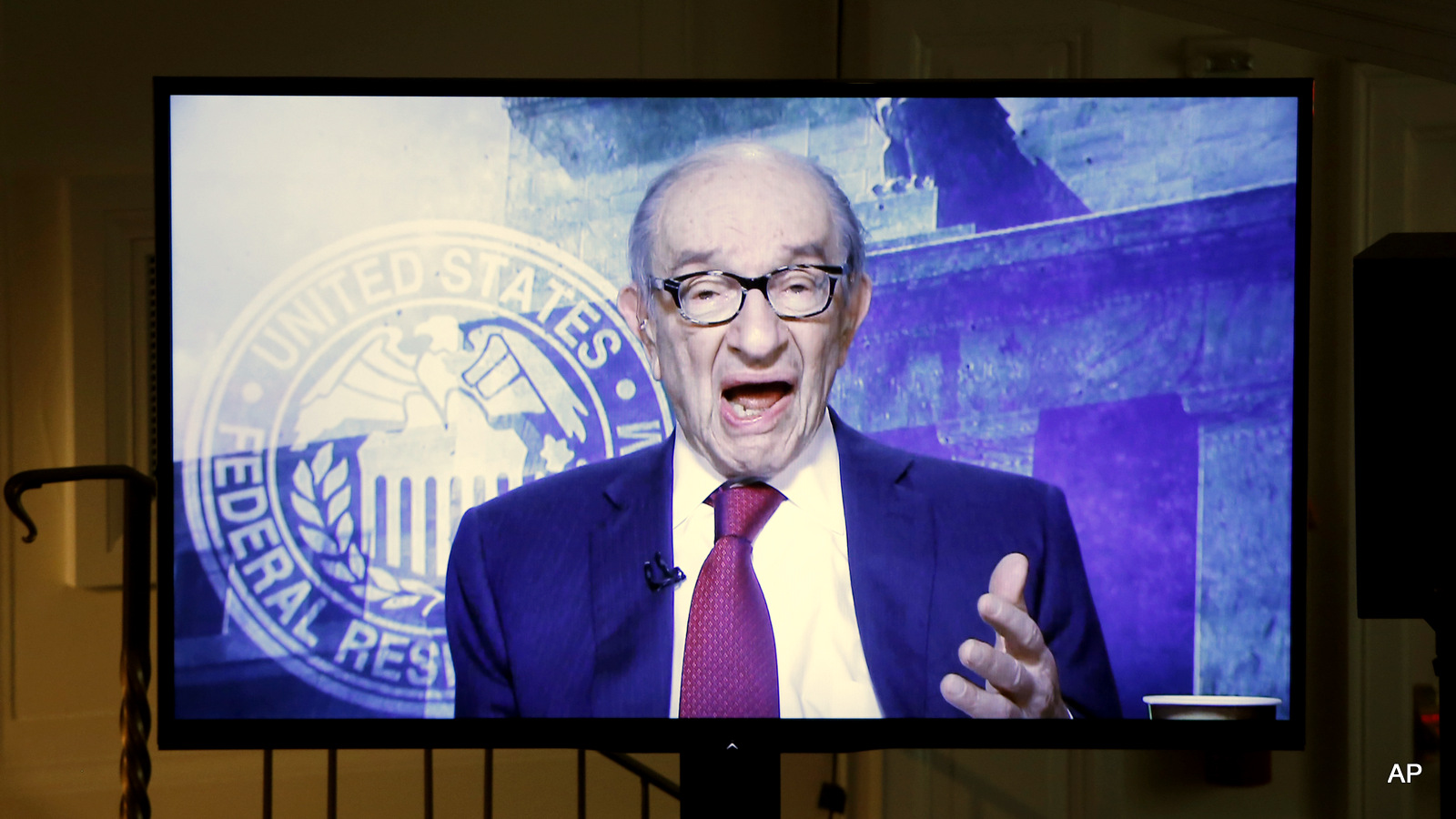 Alan Greenspan appears via video conference