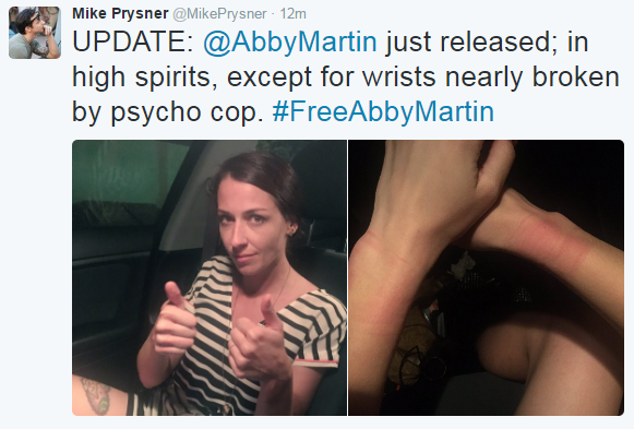 Abby martin arrest.