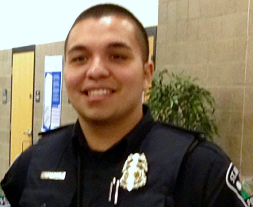 Officer Jeronimo Yanez (pictured),  the cop who shot Philando Castile Wednesday night during a traffic stop, has claimed he was reacting to the man's gun - not his race