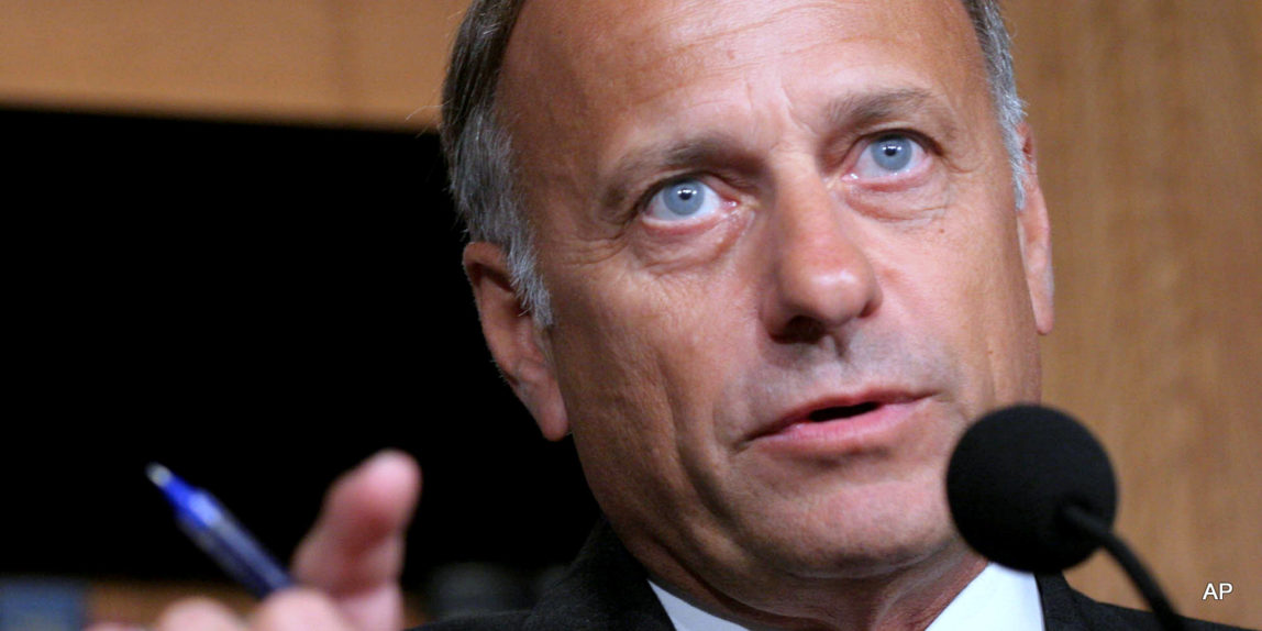 Rep. Steve King, R-Iowa, speaks to reporters on Capitol Hill in Washington.