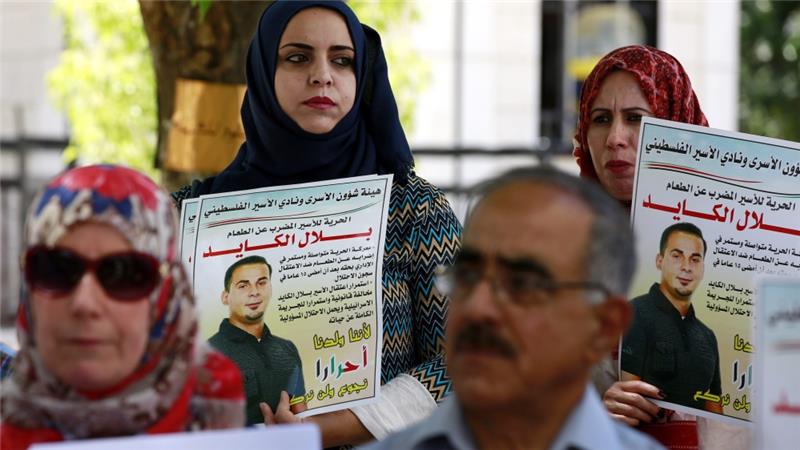 Palestinians have protested across the West Bank in support of hunger-striking prisoner Bilal Kayed [EPA]