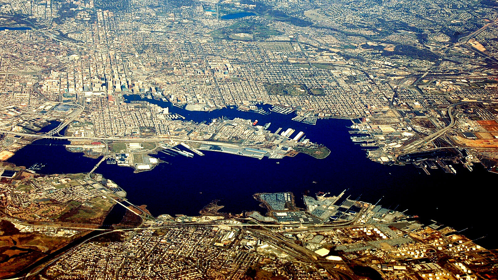 Aerial view of Baltimore from Persistent Surveillance’s Cessna.