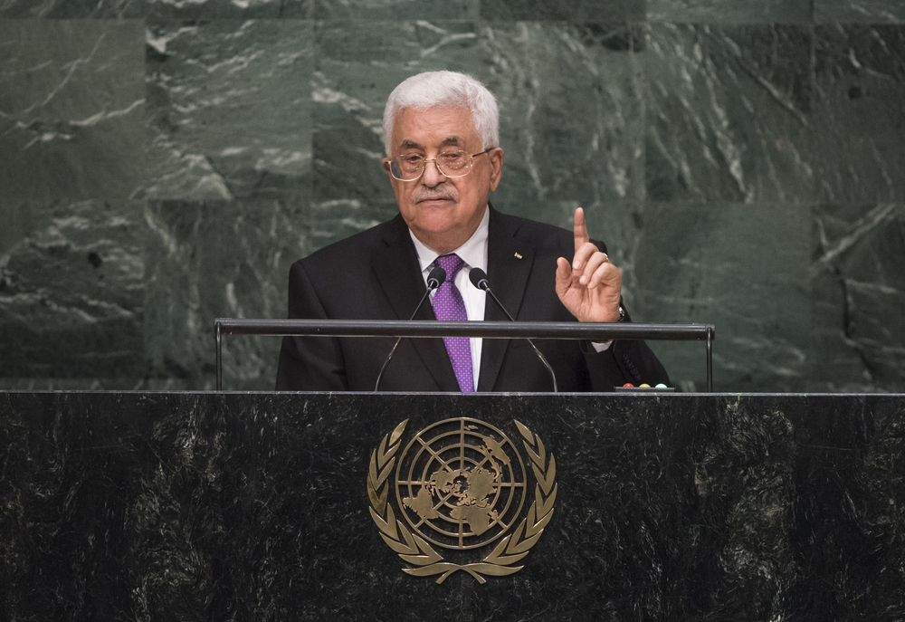 Palestinian Authority President Mahmoud Abbas addresses the 70th Session of the United Nations General Assembly at the UN in New York on September 30, 2015. 