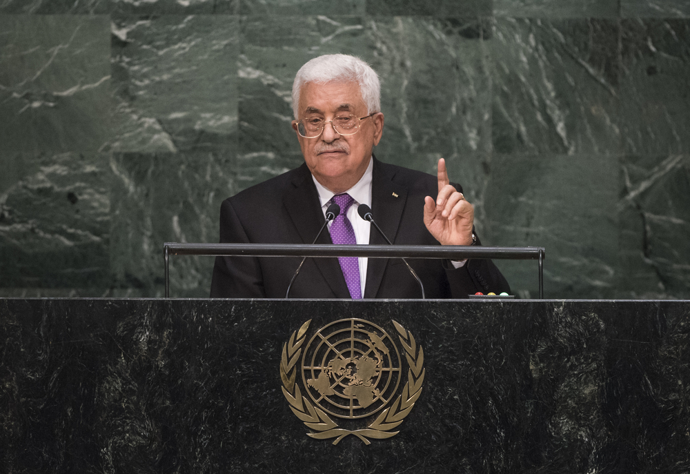 Palestinian Authority President Mahmoud Abbas addresses the 70th Session of the United Nations General Assembly at the UN in New York on September 30, 2015.