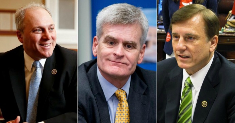 Reps. Steve Scalise, Bill Cassidy and Sen. John Fleming all voted against Sandy relief in 2013. (Photos: Andrew Harnik/Melinda Deslatte/AP via NY Daily News)