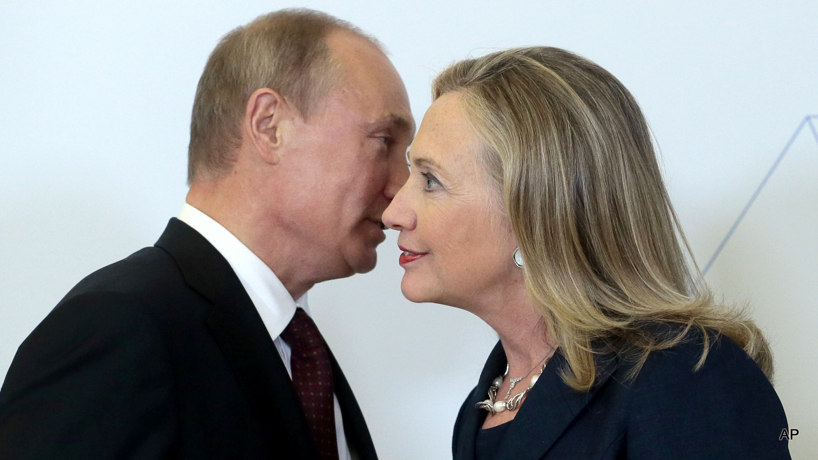Russian President Vladimir Putin meets with then-Secretary of State Hillary Clinton in Vladivostok, Russia in 2012. 