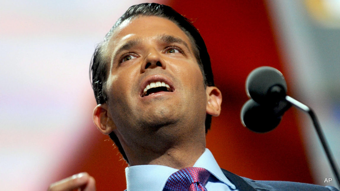 Donald Trump, Jr. at day 2 of The 2016 Republican National Convention in Cleveland, Ohio.