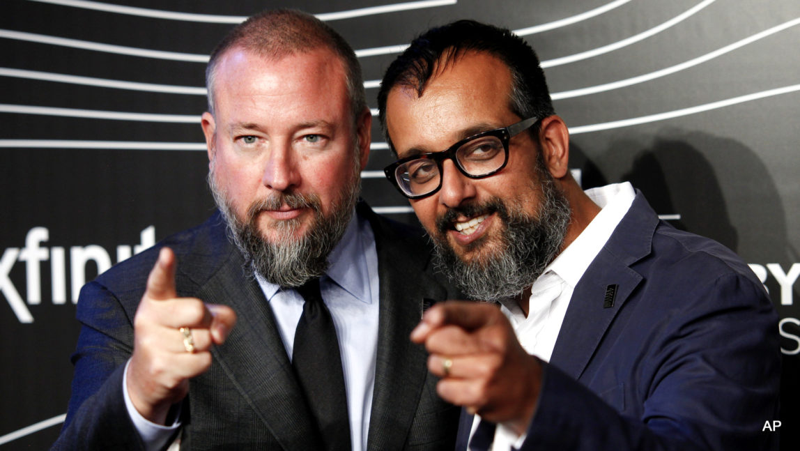Vice founders Shane Smith, left, and Suroosh Alvi, attend the 20th Annual Webby Awards at Cipriani Wall Street on Monday, May 16, 2016, in New York.