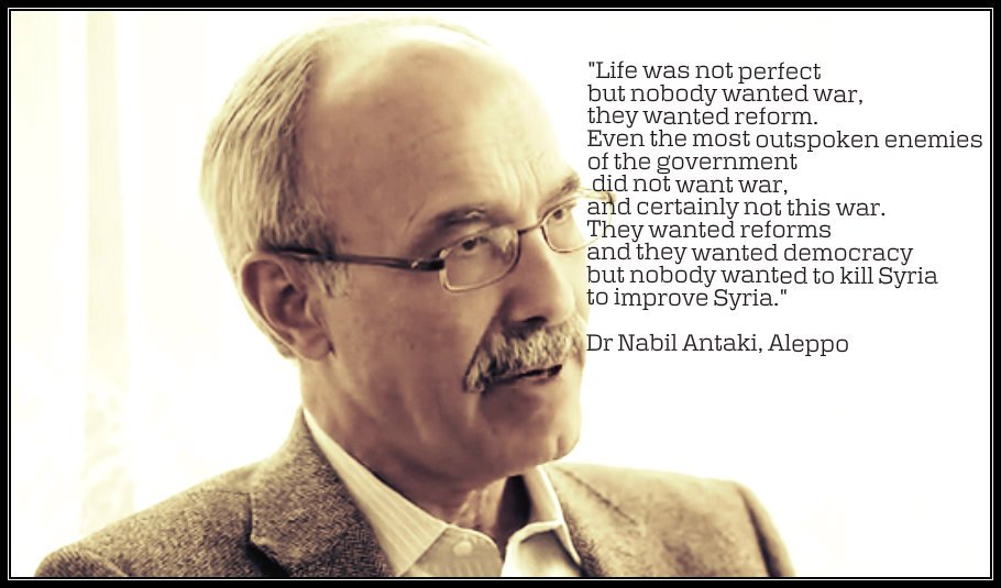 Quote taken from the Be Curious TV interview with Dr. Nabil Antaki. (Courtesy of Vanessa Beeley)