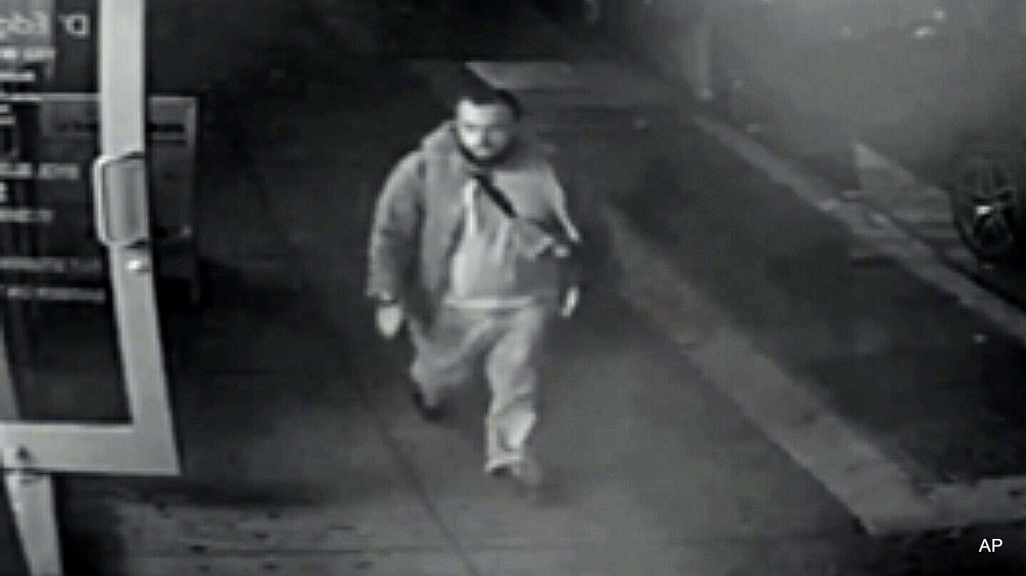 This frame from surveillance video released by the New Jersey State Police shows Ahmad Khan Rahami, wanted for questioning Monday, Sept. 19, 2016.