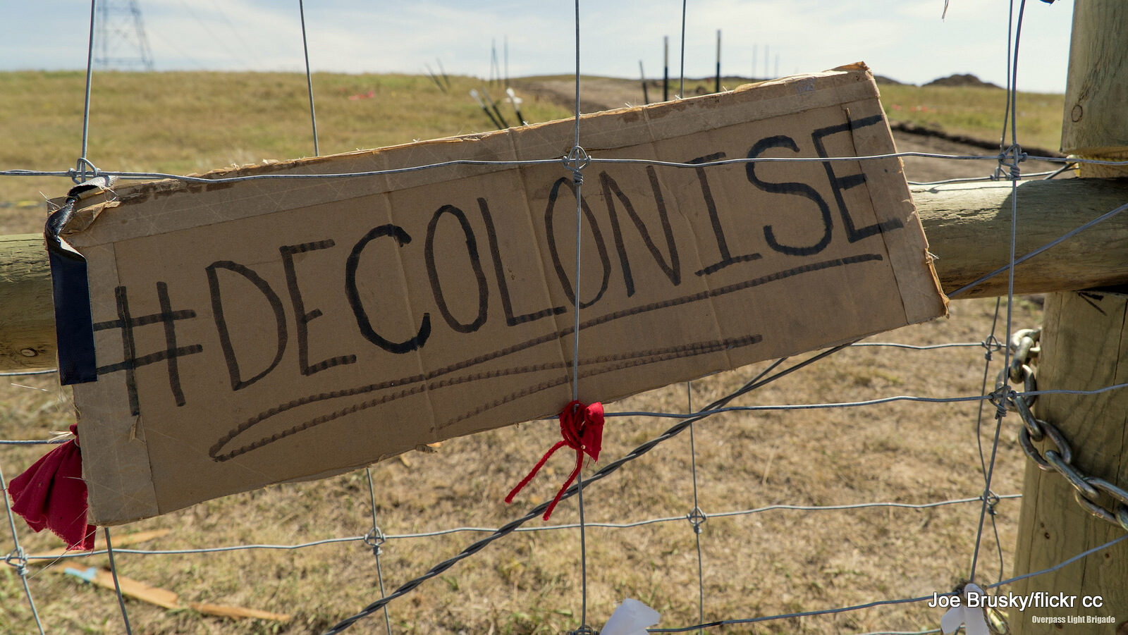 A sign at the Sacred Stone protest camp in Canon Ball, North Dakota. The camp was created to house protesters of the Dakota Access Pipeline.