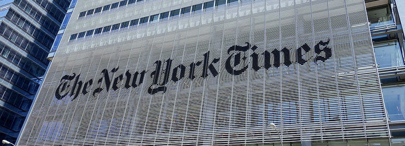 New York Times building. Photo by Scott Beale / Laughing Squid on Flickr.