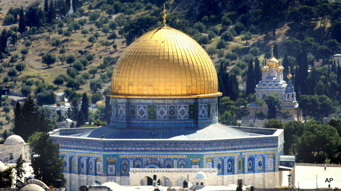 A view of the Dome of the Rock Mosque in the Al Aqsa Mosque compound in Jerusalem's Old City, Monday, May 2, 2016.