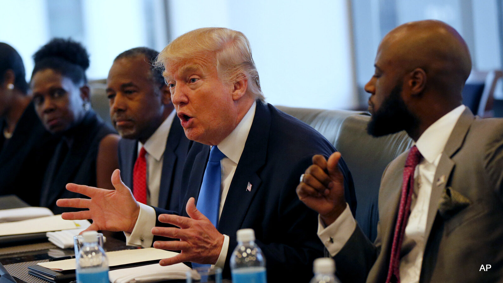 Donald Trump holds a roundtable meeting with the Republican Leadership Initiative in his offices at Trump Tower in New York. Dr.