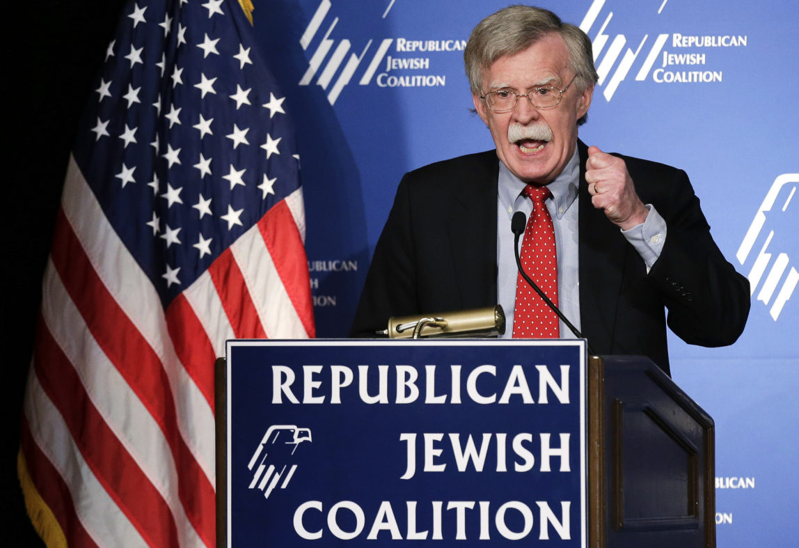 Former U.S. ambassador to the U.N. John Bolton speaks at the Republican Jewish Coalition Saturday, March 29, 2014, in Las Vegas. (AP Photo/Julie Jacobson)